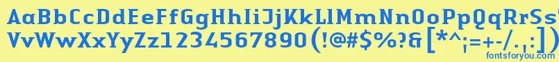 LinotypeAuthenticSmallSerifMedium Font – Blue Fonts on Yellow Background