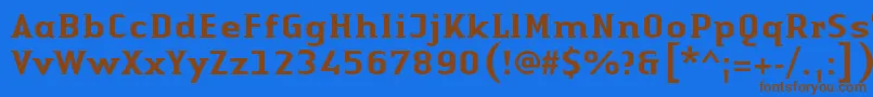 Czcionka LinotypeAuthenticSmallSerifMedium – brązowe czcionki na niebieskim tle