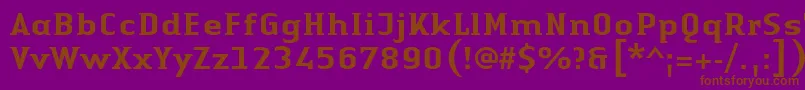 Fonte LinotypeAuthenticSmallSerifMedium – fontes marrons em um fundo roxo