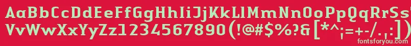 LinotypeAuthenticSmallSerifMedium Font – Green Fonts on Red Background