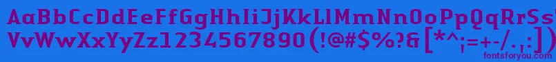 LinotypeAuthenticSmallSerifMedium Font – Purple Fonts on Blue Background