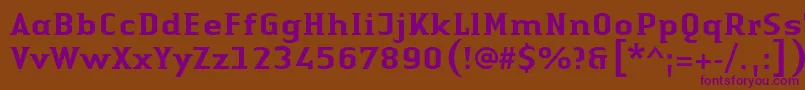 LinotypeAuthenticSmallSerifMedium Font – Purple Fonts on Brown Background