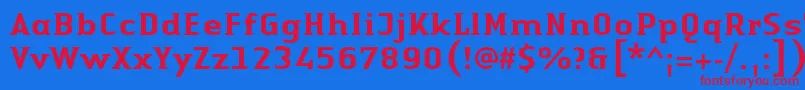 LinotypeAuthenticSmallSerifMedium Font – Red Fonts on Blue Background