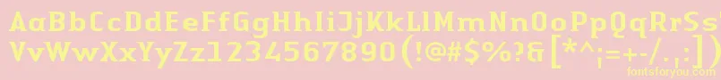 LinotypeAuthenticSmallSerifMedium Font – Yellow Fonts on Pink Background