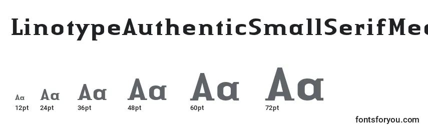 Размеры шрифта LinotypeAuthenticSmallSerifMedium