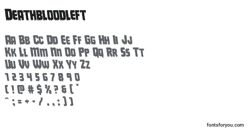 A fonte Deathbloodleft – alfabeto, números, caracteres especiais