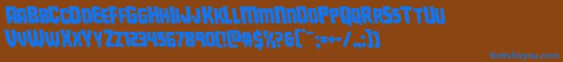 Deathbloodleft Font – Blue Fonts on Brown Background