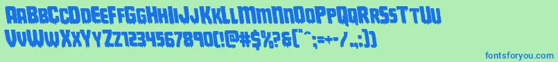 Deathbloodleft Font – Blue Fonts on Green Background