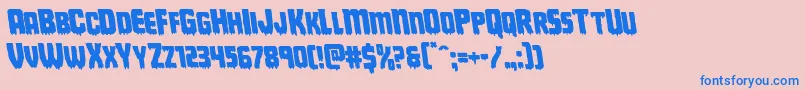 Deathbloodleft Font – Blue Fonts on Pink Background