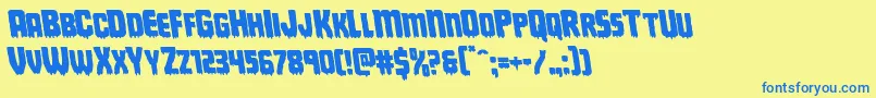 Deathbloodleft Font – Blue Fonts on Yellow Background