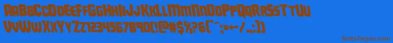 Deathbloodleft Font – Brown Fonts on Blue Background