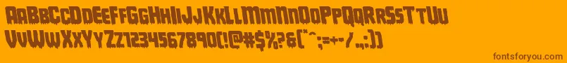 Deathbloodleft Font – Brown Fonts on Orange Background
