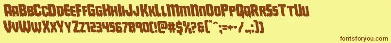 Deathbloodleft Font – Brown Fonts on Yellow Background