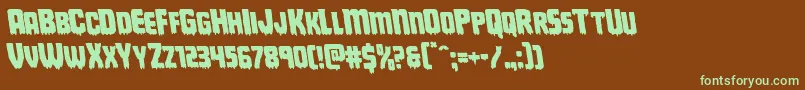 Deathbloodleft Font – Green Fonts on Brown Background