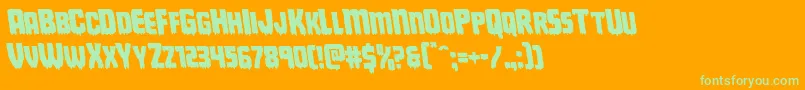 Deathbloodleft Font – Green Fonts on Orange Background