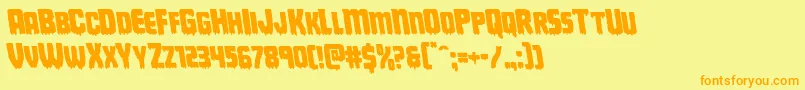 Deathbloodleft Font – Orange Fonts on Yellow Background