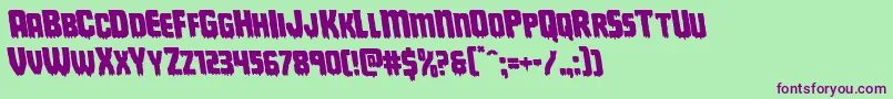 Deathbloodleft Font – Purple Fonts on Green Background