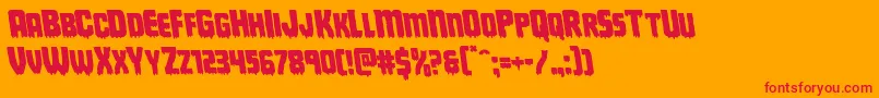 Deathbloodleft Font – Red Fonts on Orange Background