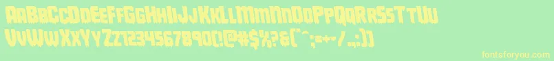 Deathbloodleft-fontti – keltaiset fontit vihreällä taustalla