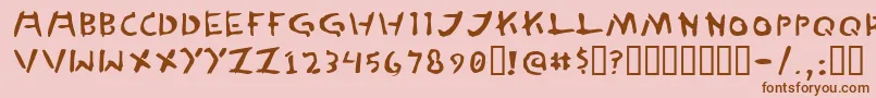 フォントTedcanno – ピンクの背景に茶色のフォント