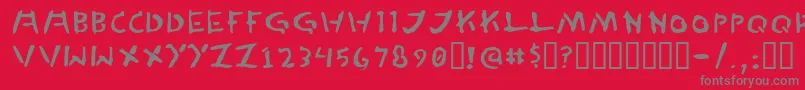 フォントTedcanno – 赤い背景に灰色の文字