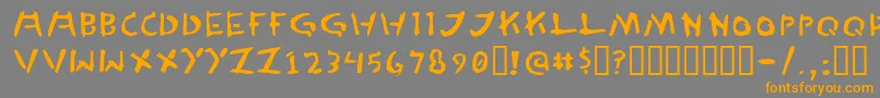 Tedcanno Font – Orange Fonts on Gray Background