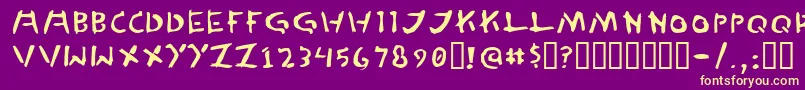 フォントTedcanno – 紫の背景に黄色のフォント