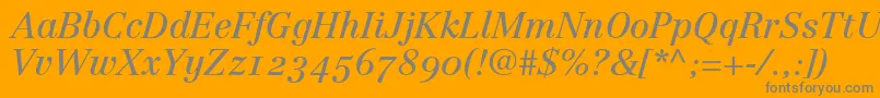 LinotypeCentennial56ItalicOldstyleFigures Font – Gray Fonts on Orange Background