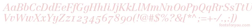 LinotypeCentennial56ItalicOldstyleFigures Font – Pink Fonts on White Background