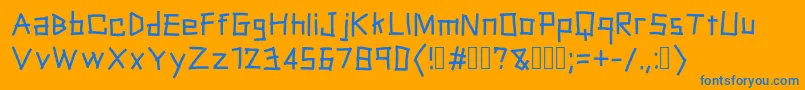 PackingTape Font – Blue Fonts on Orange Background