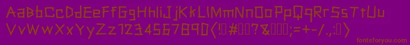 PackingTape-Schriftart – Braune Schriften auf violettem Hintergrund