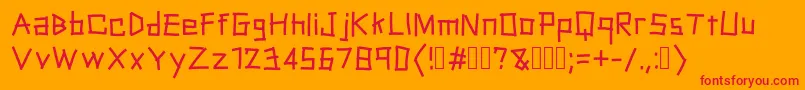フォントPackingTape – オレンジの背景に赤い文字
