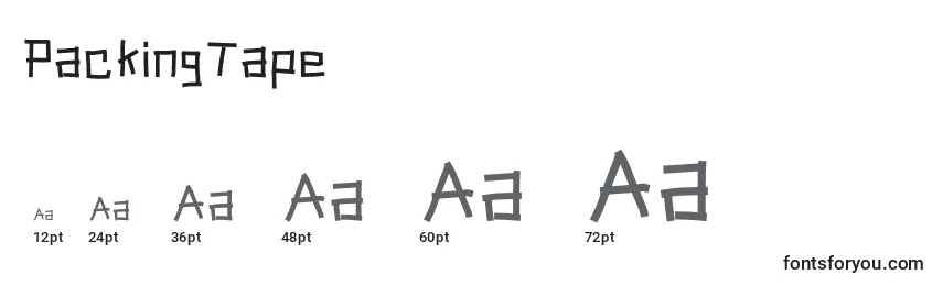 PackingTape Font Sizes