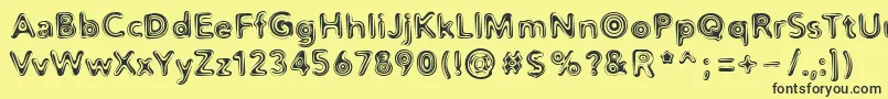 Distro2Liquorice Font – Black Fonts on Yellow Background