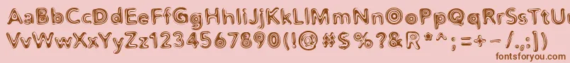Distro2Liquorice Font – Brown Fonts on Pink Background
