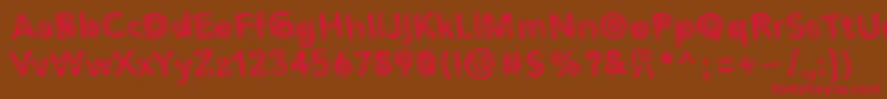 Distro2Liquorice Font – Red Fonts on Brown Background