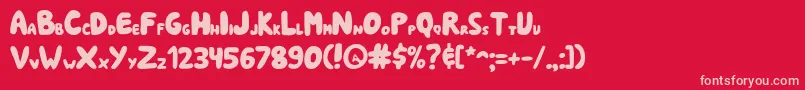 Sharksoftbites Font – Pink Fonts on Red Background