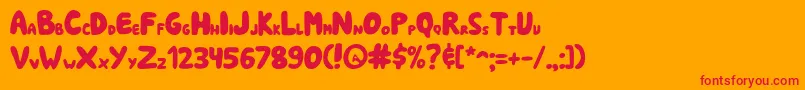 Sharksoftbites Font – Red Fonts on Orange Background