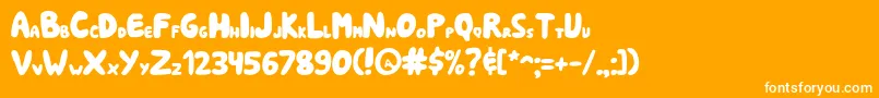 Sharksoftbites Font – White Fonts on Orange Background