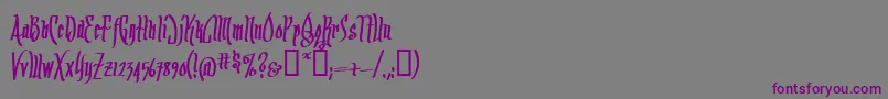 フォントArrrMateyBb – 紫色のフォント、灰色の背景