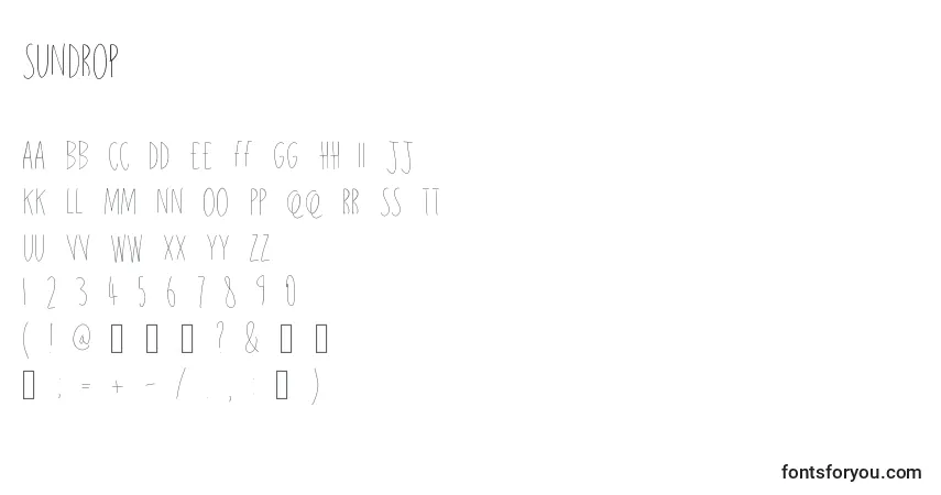 Sundrop Font – alphabet, numbers, special characters