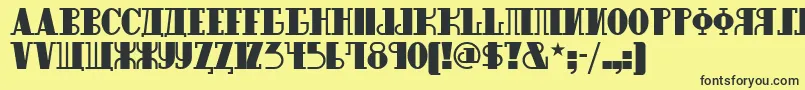 Raskalnikovnf Font – Black Fonts on Yellow Background