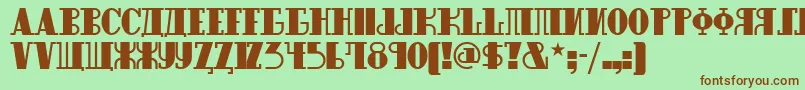 Шрифт Raskalnikovnf – коричневые шрифты на зелёном фоне