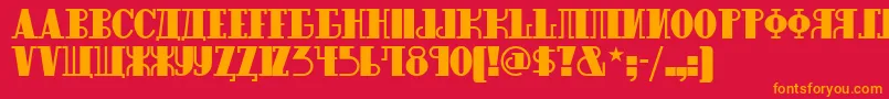 Raskalnikovnf Font – Orange Fonts on Red Background