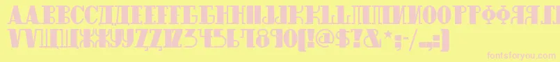 Raskalnikovnf Font – Pink Fonts on Yellow Background