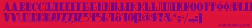 Raskalnikovnf Font – Purple Fonts on Red Background