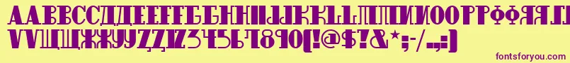 Raskalnikovnf Font – Purple Fonts on Yellow Background