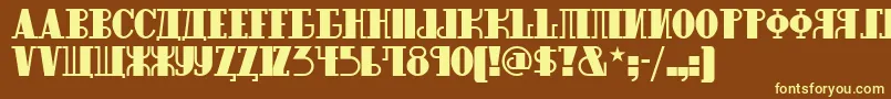 Raskalnikovnf Font – Yellow Fonts on Brown Background