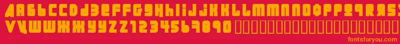 フォントUral – 赤い背景にオレンジの文字