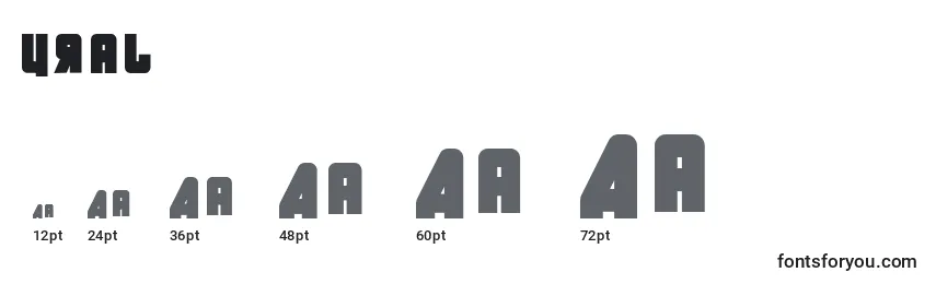 Größen der Schriftart Ural